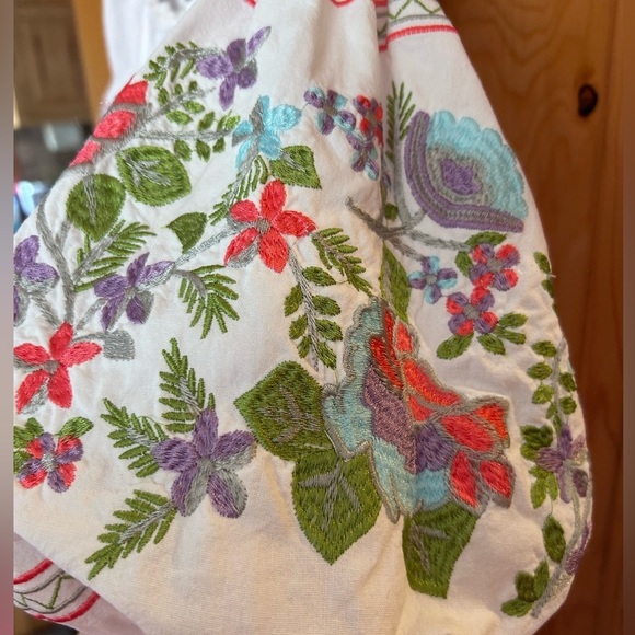 GiocamWhite Embroidered Off-Shoulder CottonDress Boho Bridal Beach Goddess Vibes - Picture 5 of 16